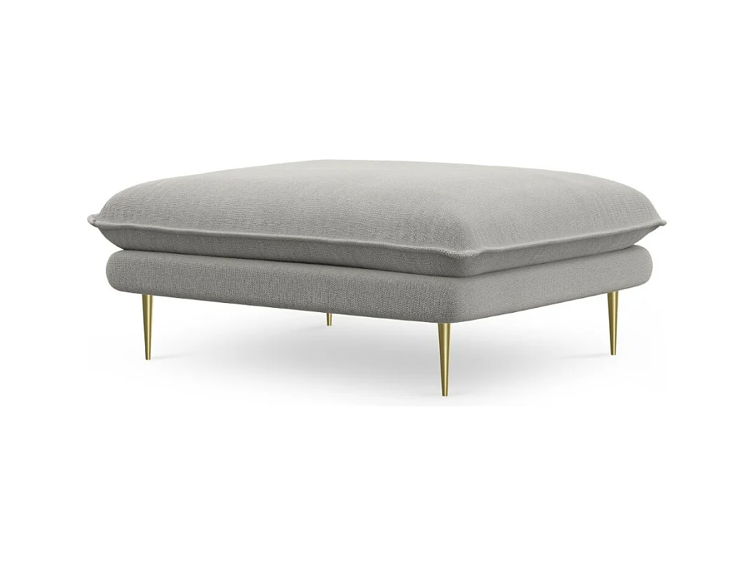 Cosmopolitan Design - Poef "Vienna" Structurele stof, Lichtgrijs - 100x80x43cm