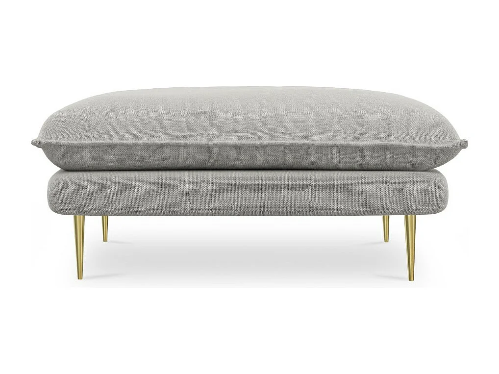 Cosmopolitan Design - Pufe "Vienna" em tecido estrutural cinza claro - 100x80x43cm