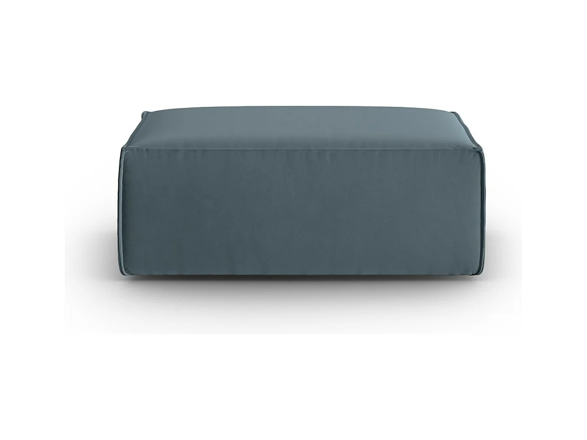Cosmopolitan Design - Pouf "Mackay" en velours bleu pastel - 100x69x40cm