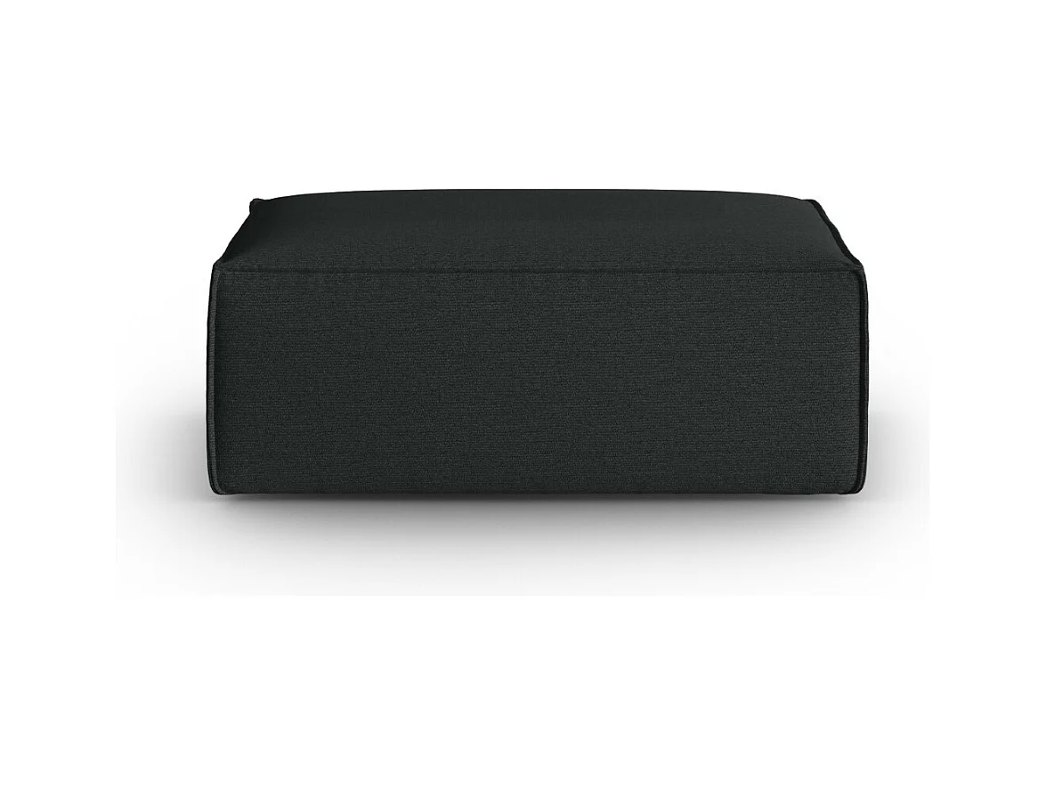 Cosmopolitan Design - Pouf "Mackay" en velours structuré anthracite - 100x69x40cm
