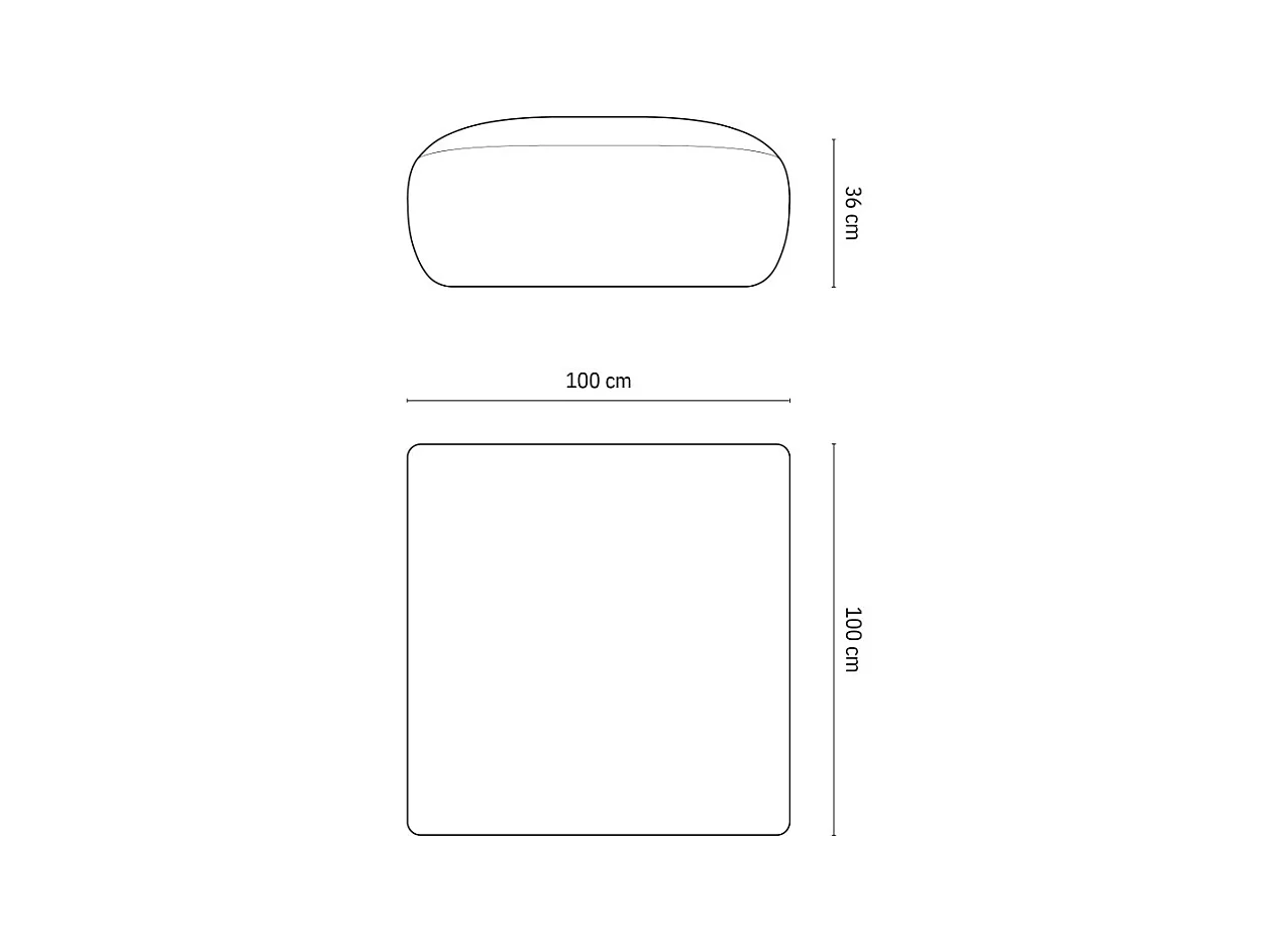 Cosmopolitan Design - Pouf "Nolio" 2 places en chenille beige clair - 100x100x36cm