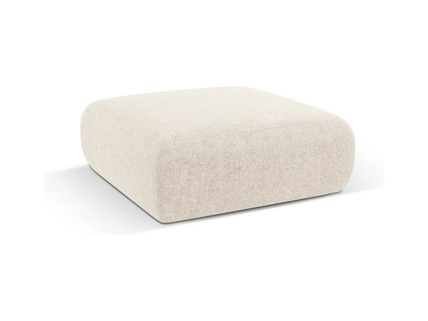 Cosmopolitan Design - Pouf "Nolio" 2 places en chenille beige clair - 100x100x36cm