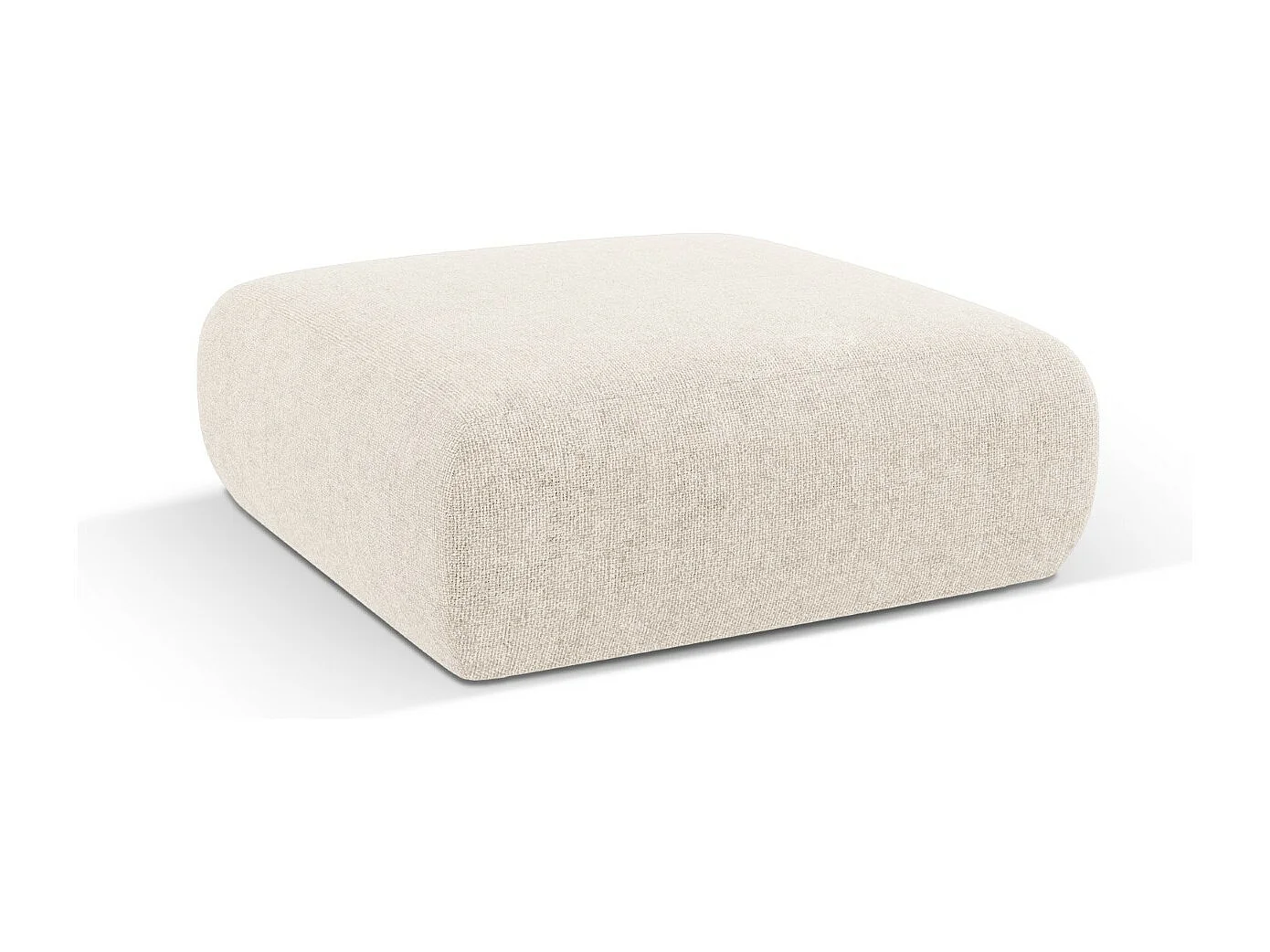 Cosmopolitan Design - Pouf "Nolio" 2 places en chenille beige clair - 100x100x36cm