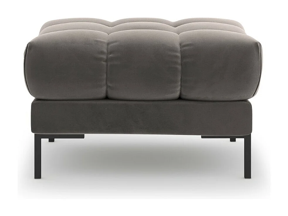 Cosmopolitan Design - Puf "Bali" de terciopelo gris claro - 60x60x41cm