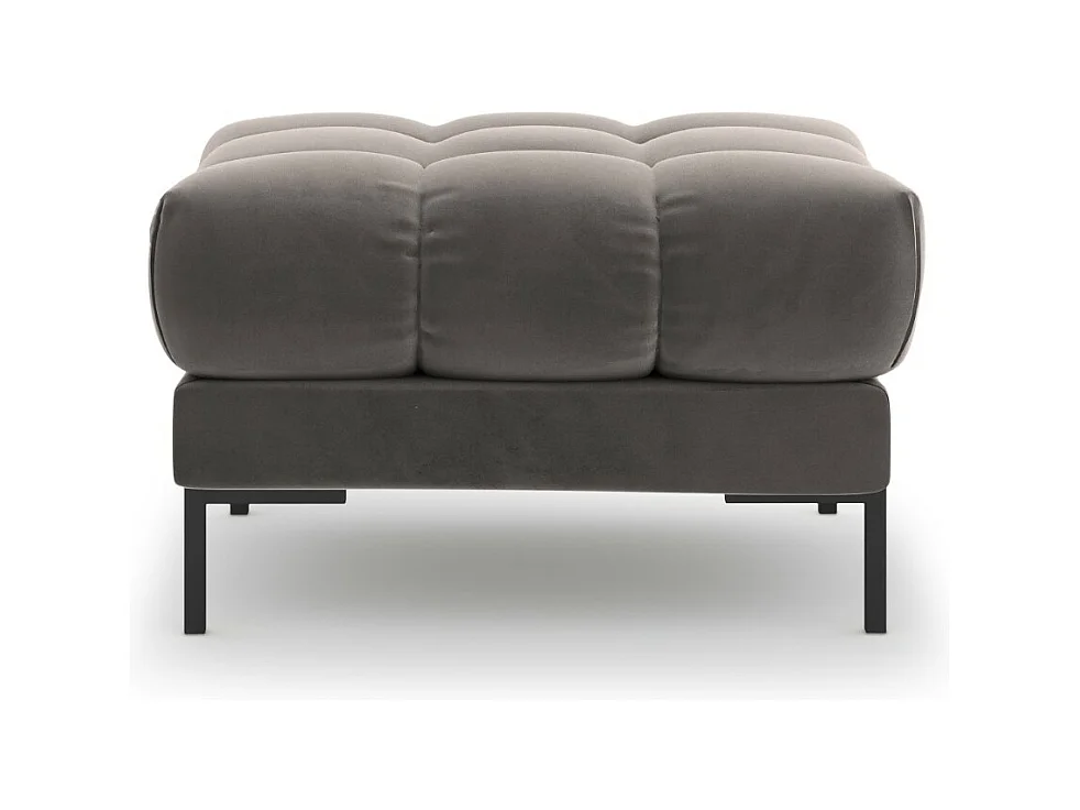 Cosmopolitan Design - Poef "Bali" Flueel, Lichtgrijs - 60x60x41cm