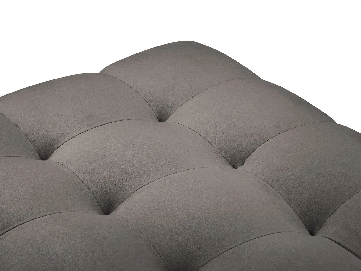 Cosmopolitan Design - Pouf "Bali" en velours gris clair - 60x60x41cm