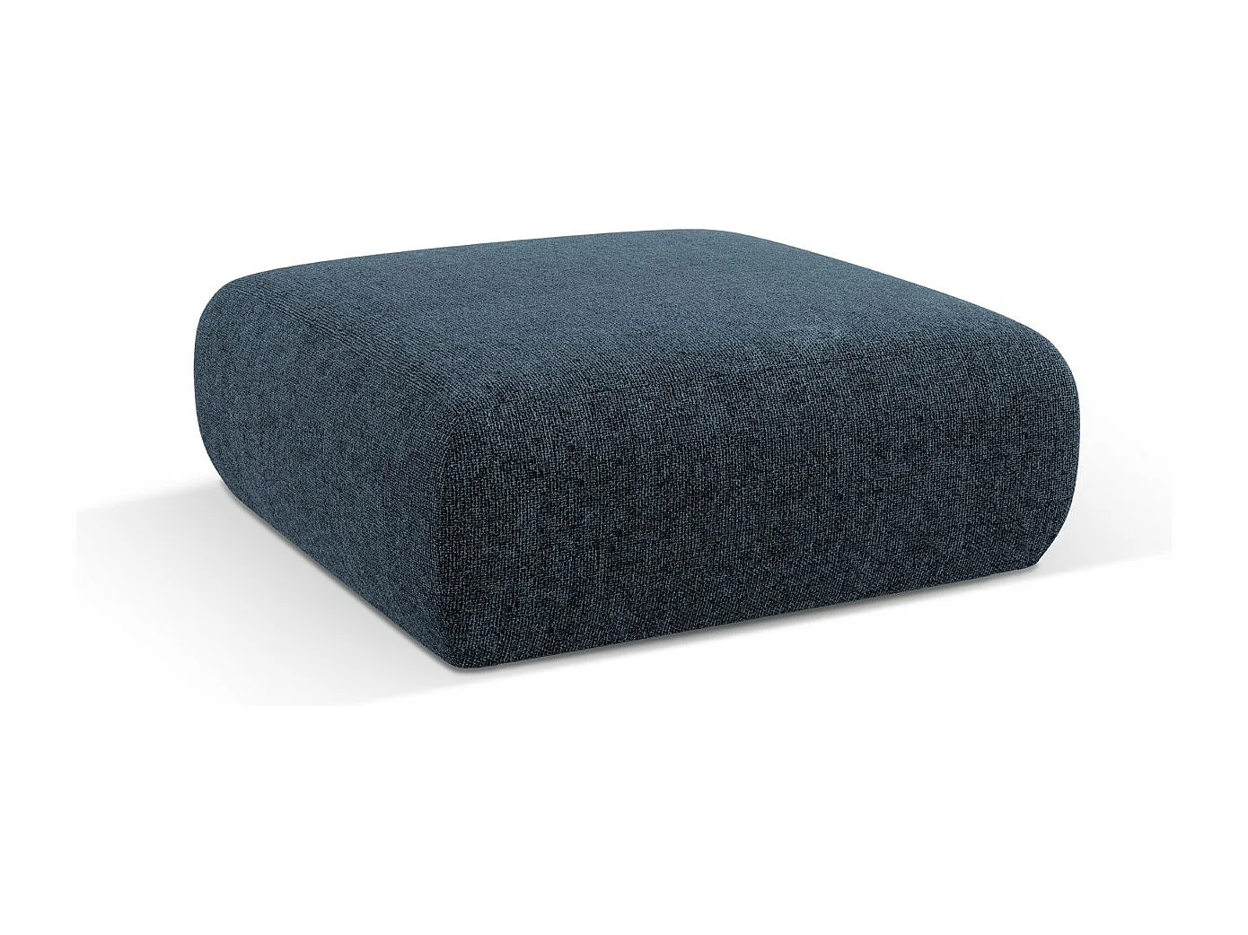 Cosmopolitan Design - Pouf "Nolio" 2 places en chenille bleu roi - 100x100x36cm