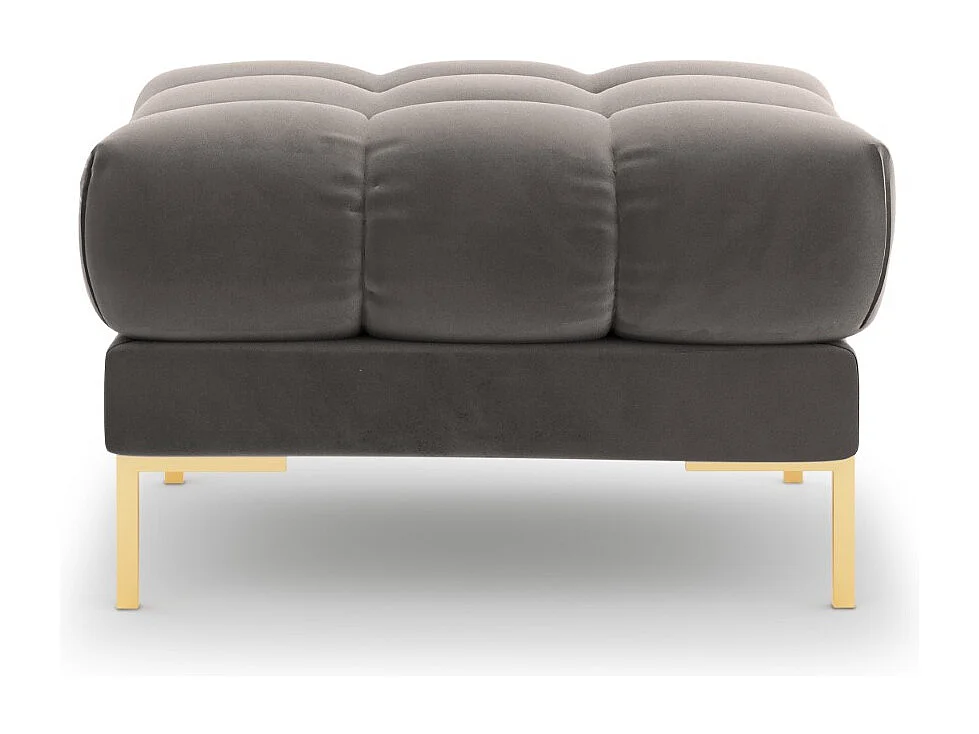 Cosmopolitan Design - Pouf "Bali" aus Samt hellgrau - 60x60x41cm