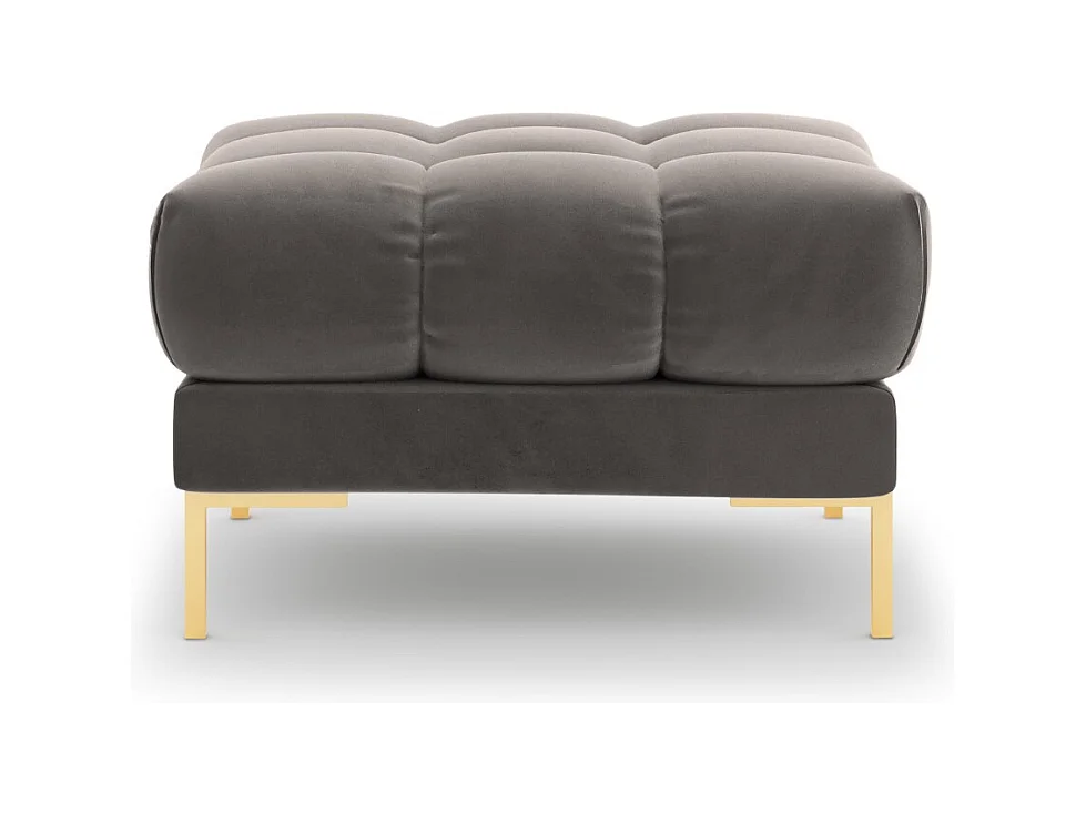 Cosmopolitan Design - Poef "Bali" Flueel, Lichtgrijs - 60x60x41cm