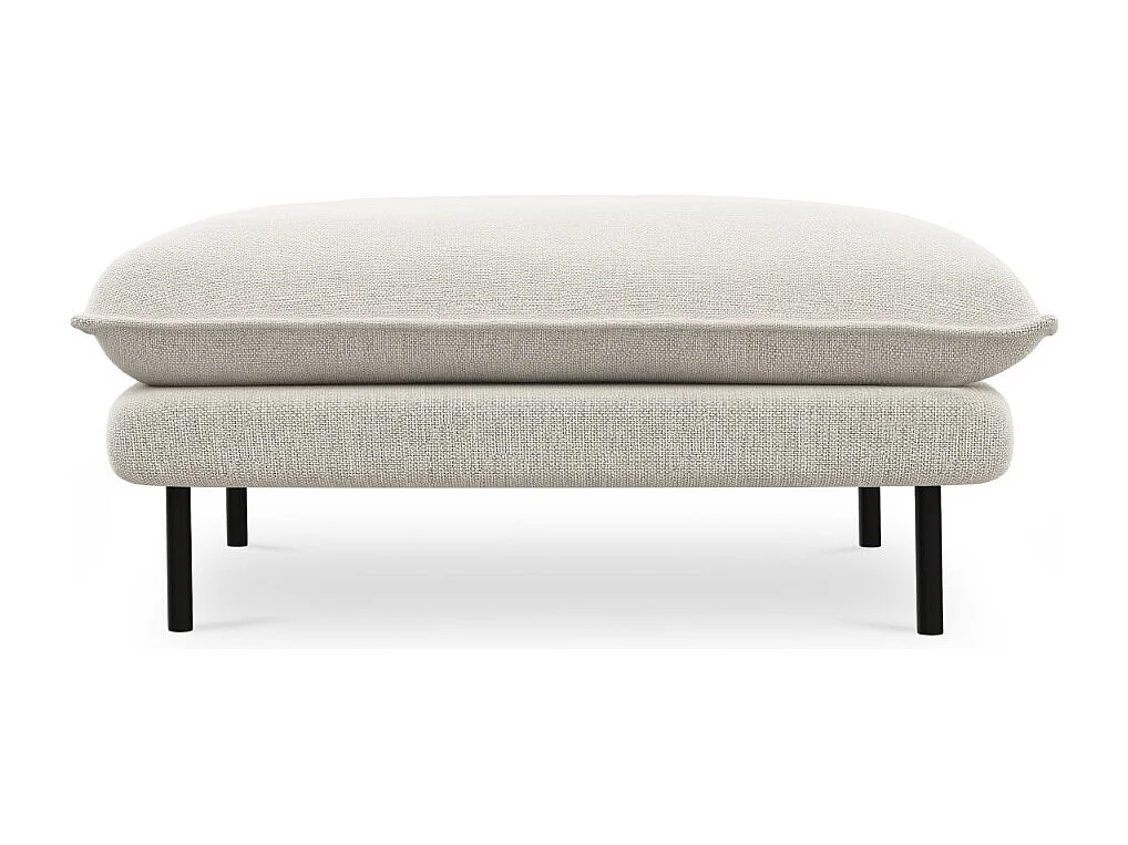 Cosmopolitan Design - Poef "Vienna" Structurele stof, Lichtbeige - 100x80x43cm