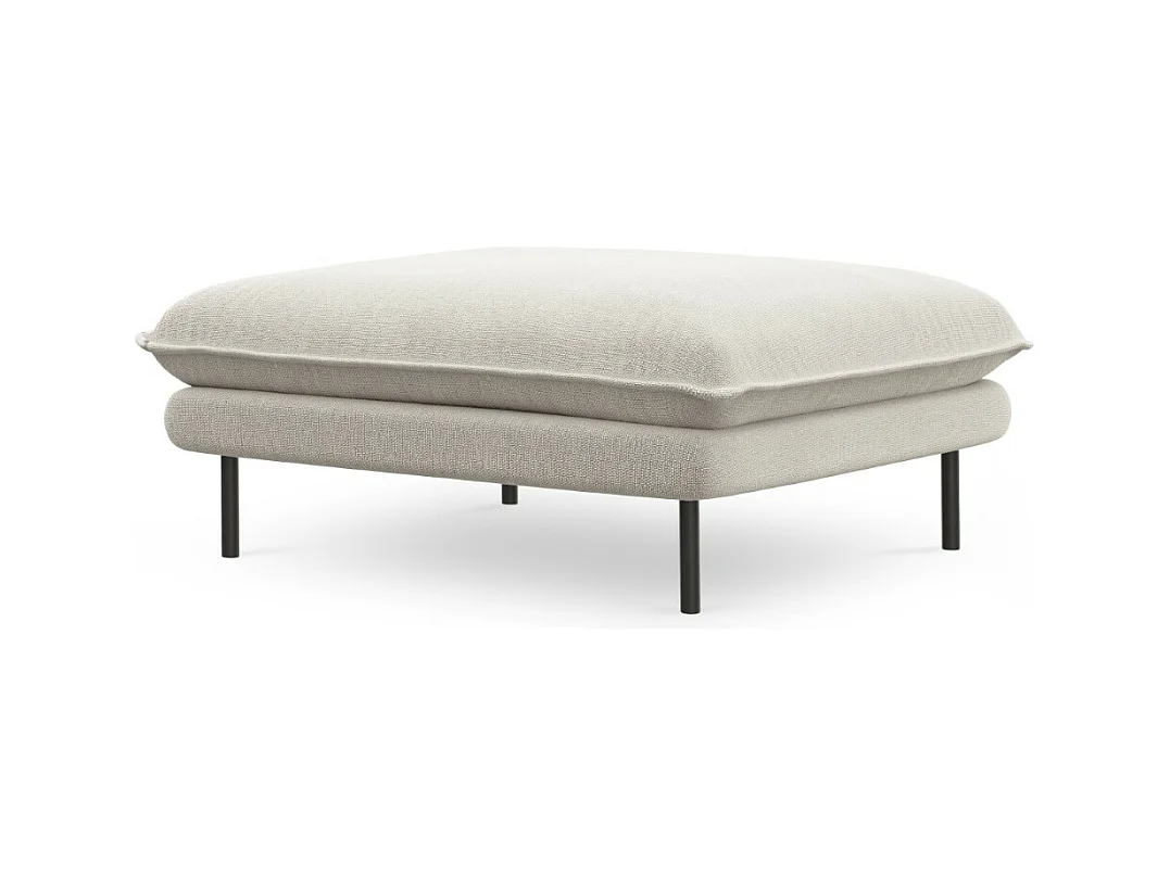 Cosmopolitan Design - Poef "Vienna" Structurele stof, Lichtbeige - 100x80x43cm