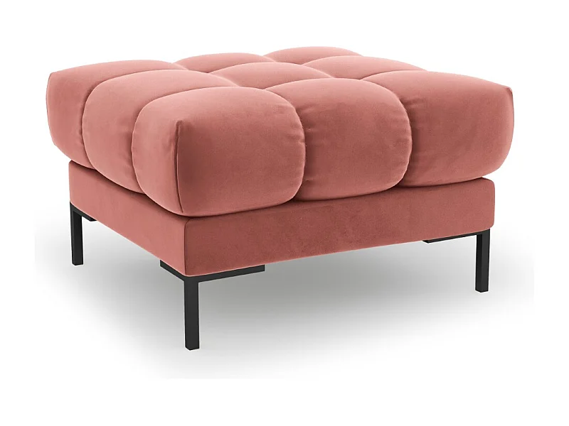 Cosmopolitan Design - Pouf "Bali" in velluto rosa - 60x60x41cm