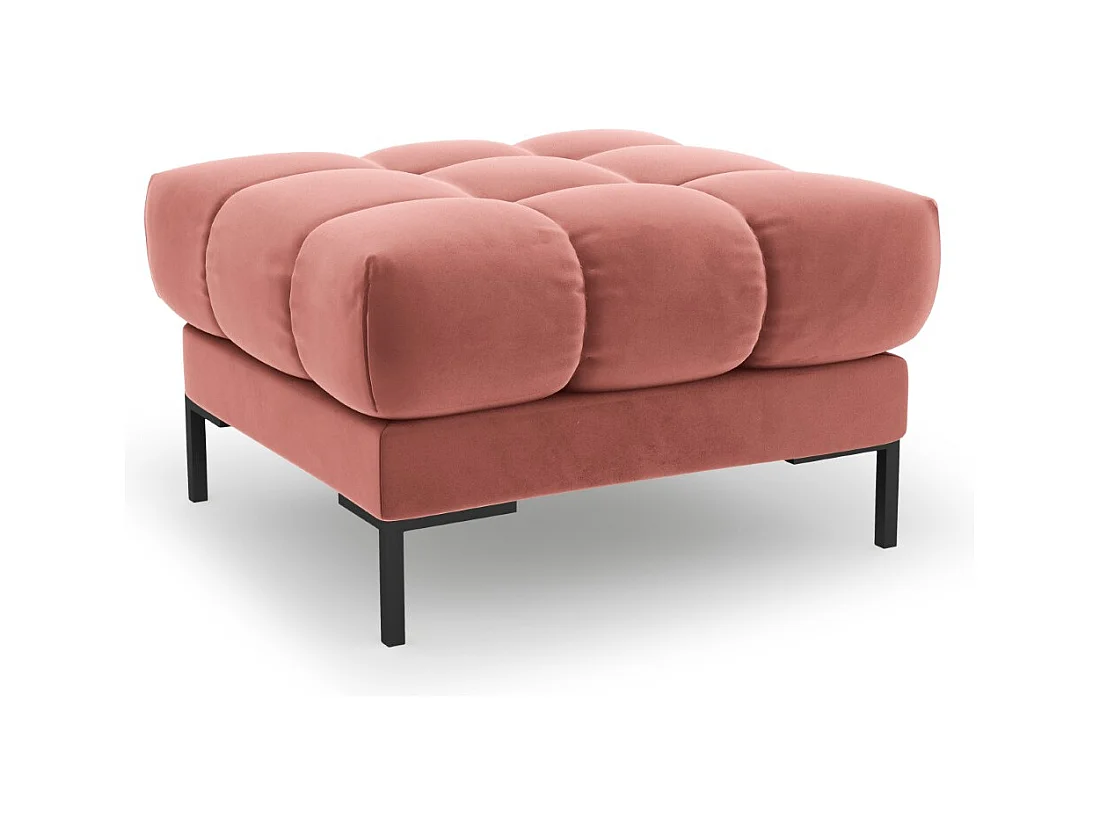 Cosmopolitan Design - Pouf "Bali" en velours rose - 60x60x41cm
