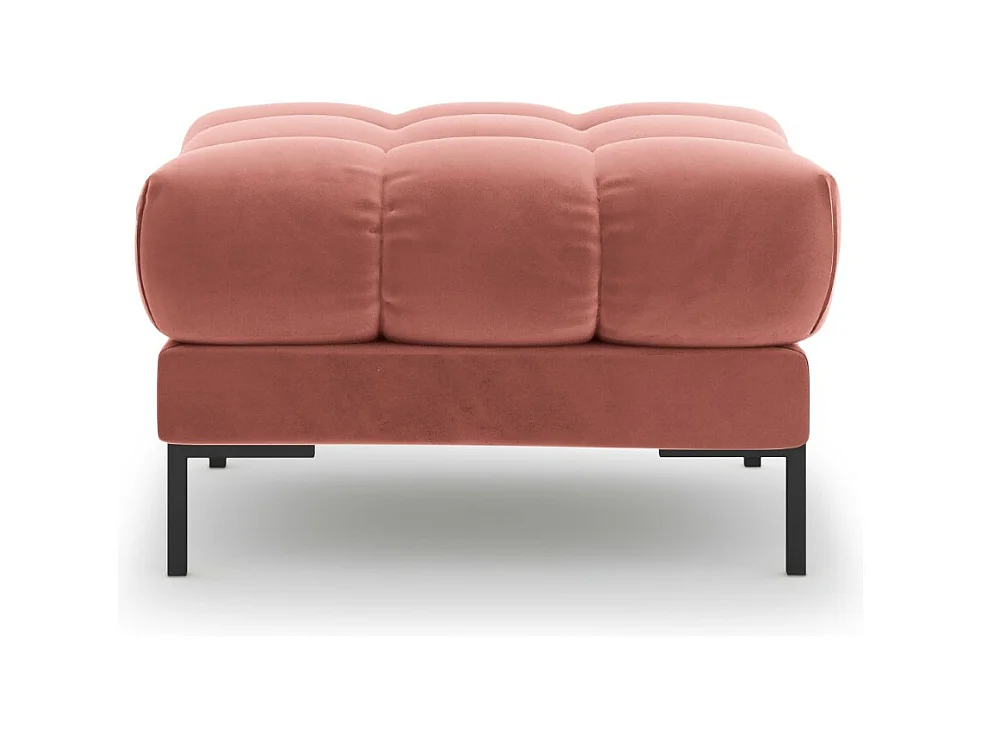 Cosmopolitan Design - Puf "Bali" de terciopelo rosa - 60x60x41cm