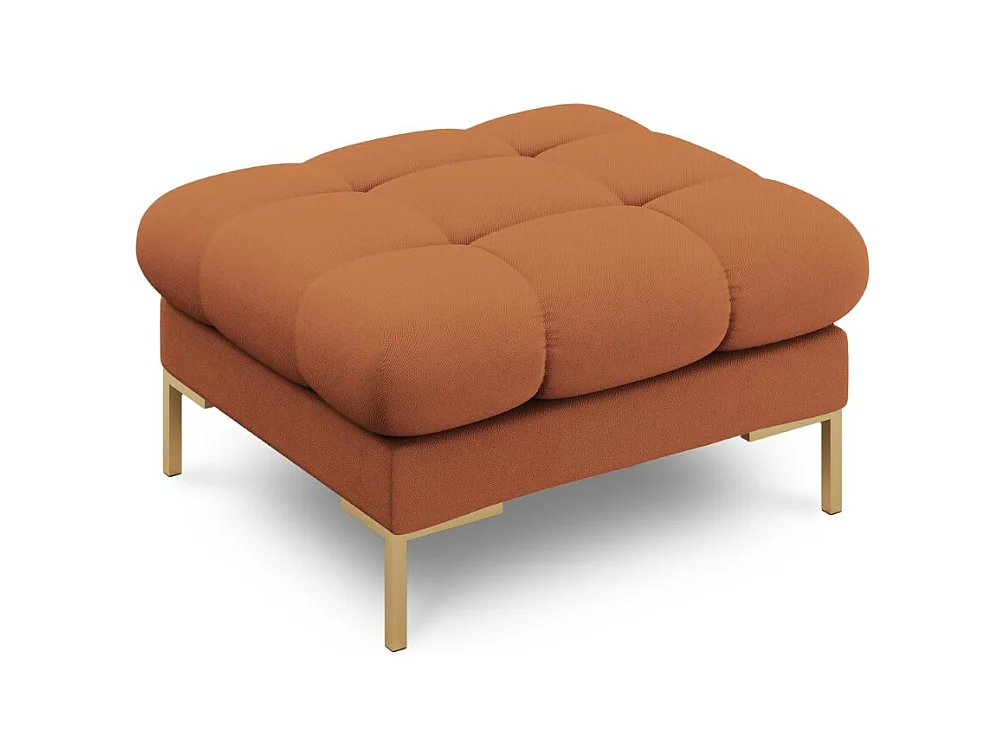 Cosmopolitan Design - Pouf "Bali" en tissu structurel brique - 60x60x41cm