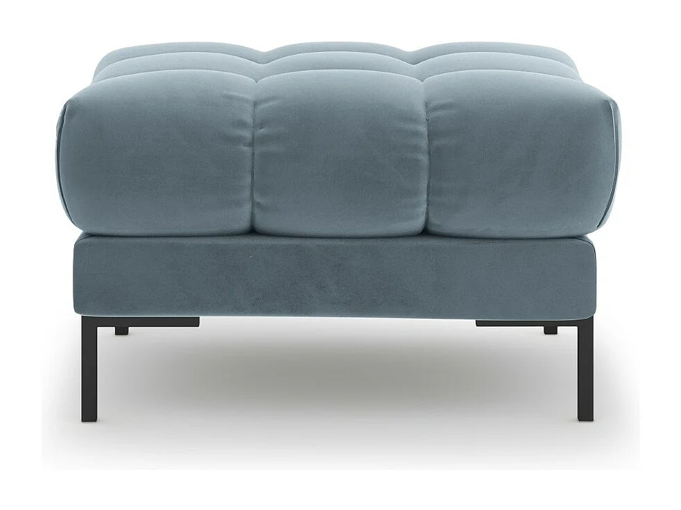 Cosmopolitan Design - Pufe "Bali" em veludo azul claro - 60x60x41cm