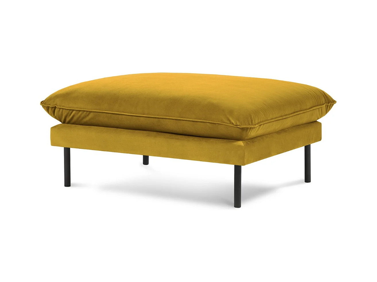 Cosmopolitan Design - Poef "Vienna" Flueel, GEEL - 100x80x43cm