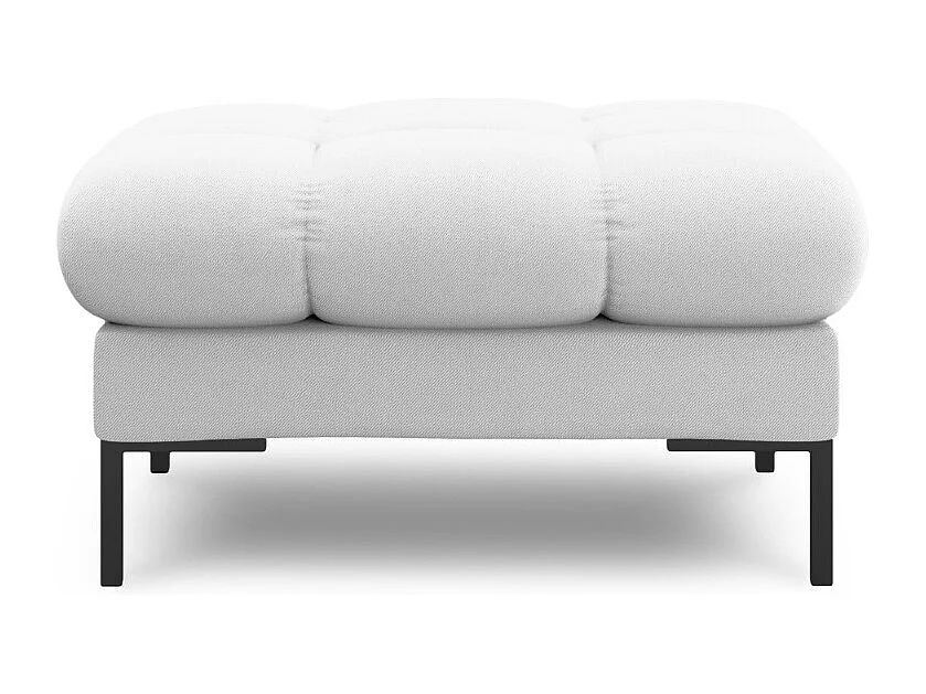 Cosmopolitan Design - Pouf "Bali" aus strukturiertem Stoff hellgrau - 60x60x41cm