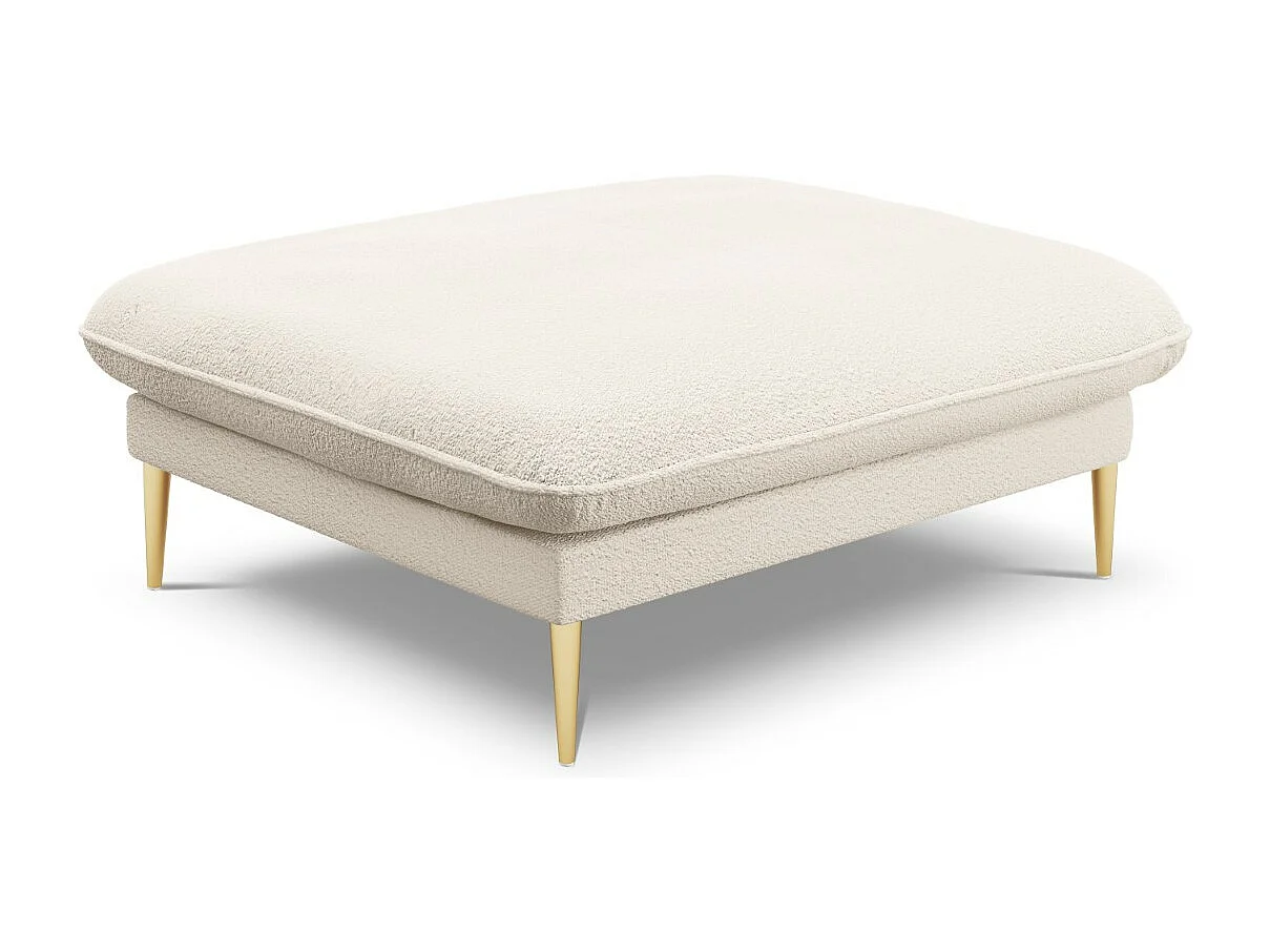 Cosmopolitan Design - Pouf "Vienna" en bouclé beige - 100x80x43cm