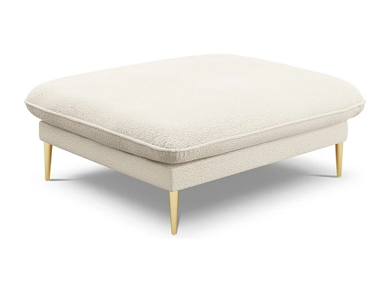 Cosmopolitan Design - Pouf "Vienna" en bouclé beige - 100x80x43cm