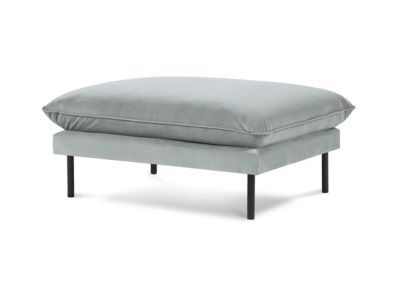 Cosmopolitan Design - Pouf "Vienna" en velours gris clair - 100x80x43cm
