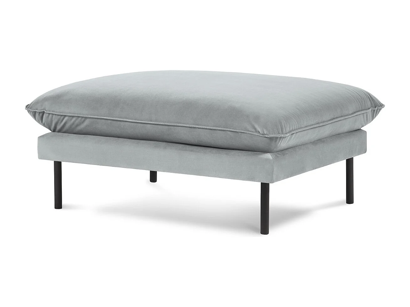 Cosmopolitan Design - Poef "Vienna" Flueel, Lichtgrijs - 100x80x43cm