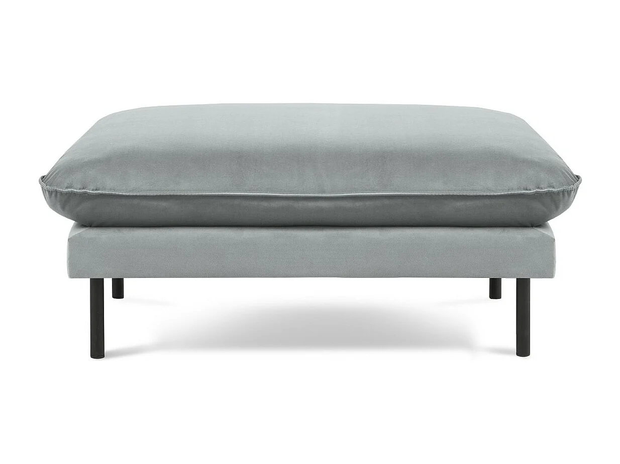 Cosmopolitan Design - Poef "Vienna" Flueel, Lichtgrijs - 100x80x43cm