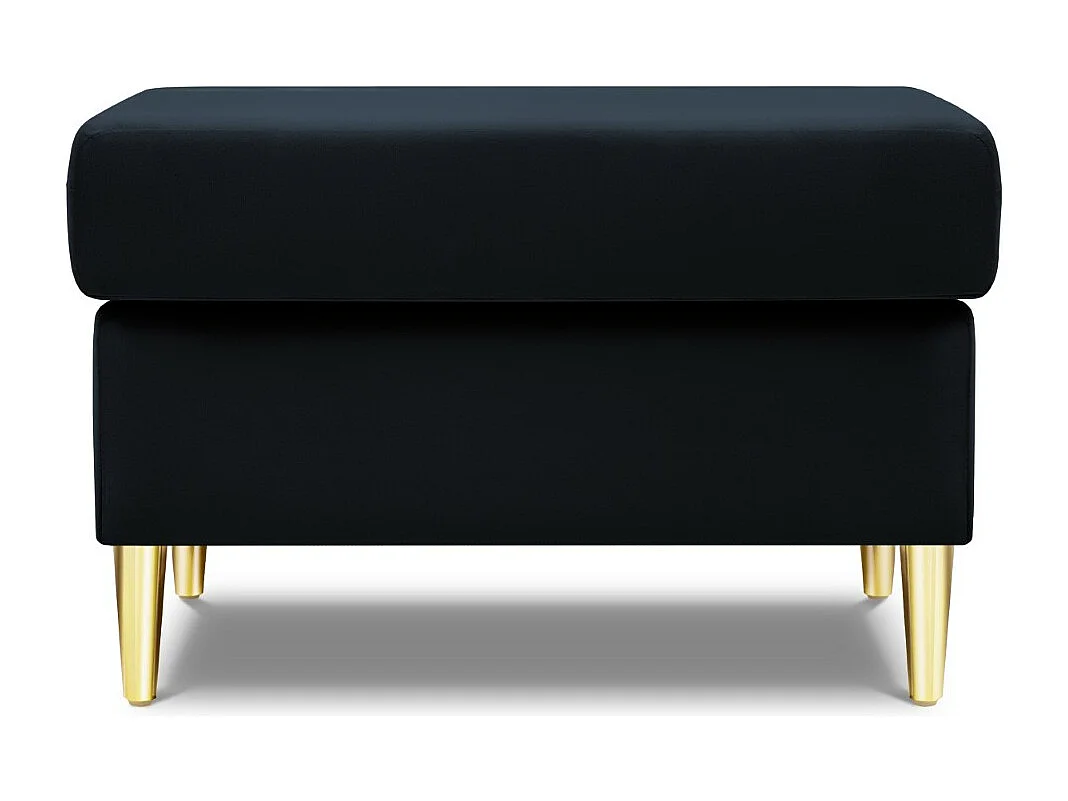 Cosmopolitan Design - Pouf "Kyoto" en velours bleu foncé - 70x70x45cm