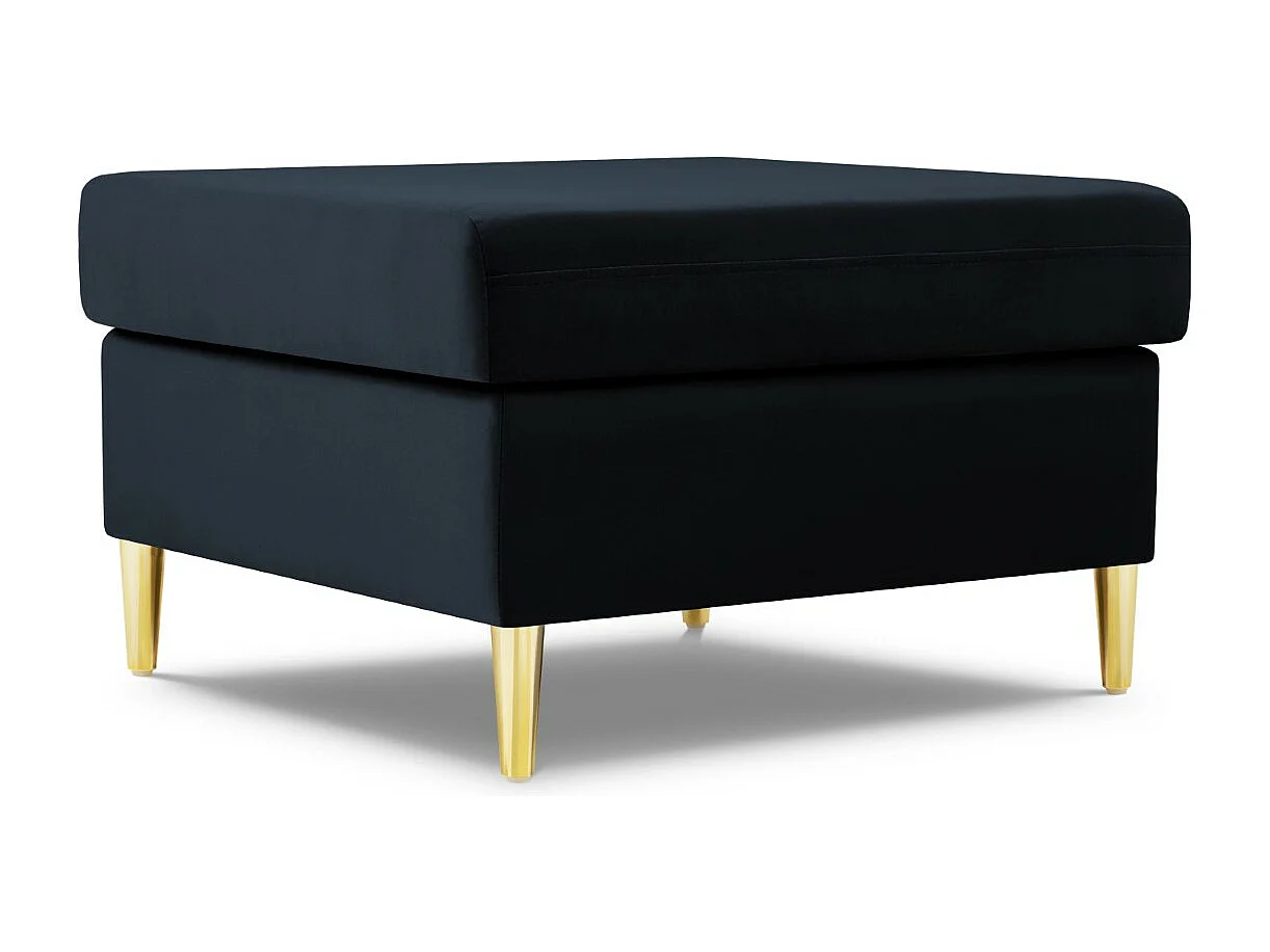 Cosmopolitan Design - Pufe "Kyoto" em veludo azul escuro - 70x70x45cm