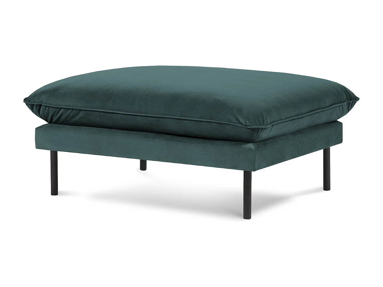 Cosmopolitan Design - Pouf "Vienna" en velours pétrole - 100x80x43cm