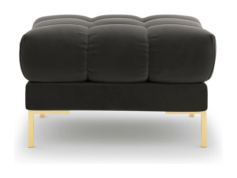 Cosmopolitan Design - Pouf "Bali" aus Samt dunkelgrau - 60x60x41cm