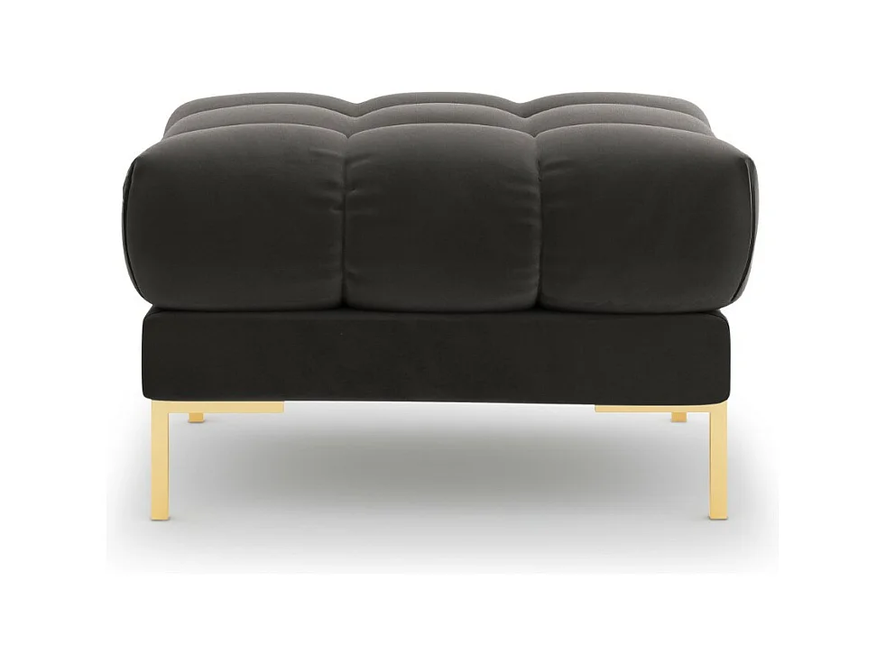 Cosmopolitan Design - Poef "Bali" Flueel, Donkergrijs - 60x60x41cm