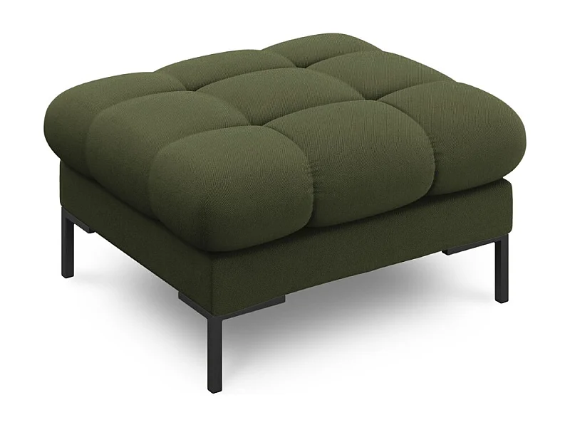 Cosmopolitan Design - Pouf "Bali" aus strukturiertem Stoff grün - 60x60x41cm