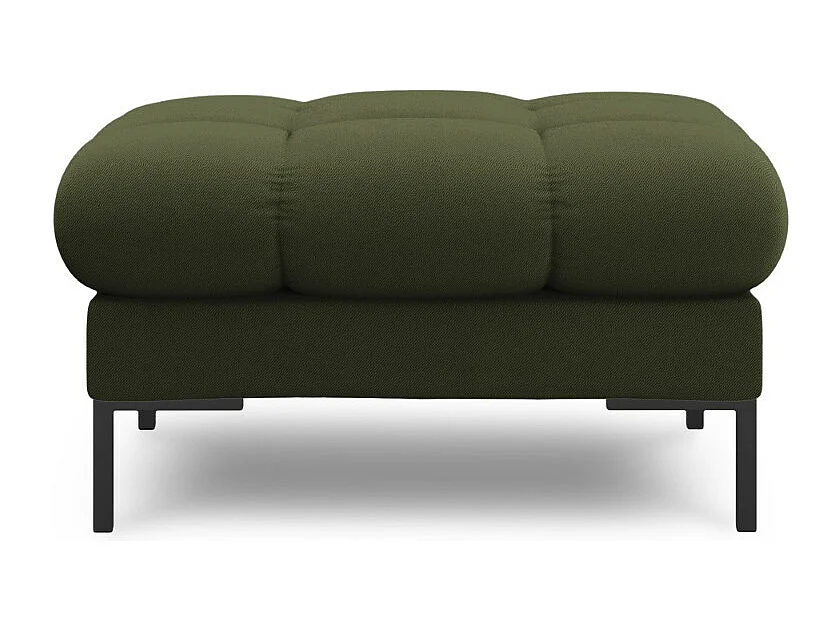 Cosmopolitan Design - Pouf "Bali" en tissu structurel vert - 60x60x41cm
