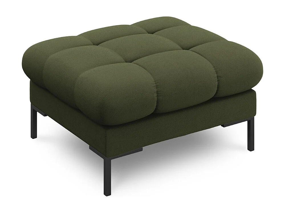 Cosmopolitan Design - Pufe "Bali" em tecido estrutural verde - 60x60x41cm