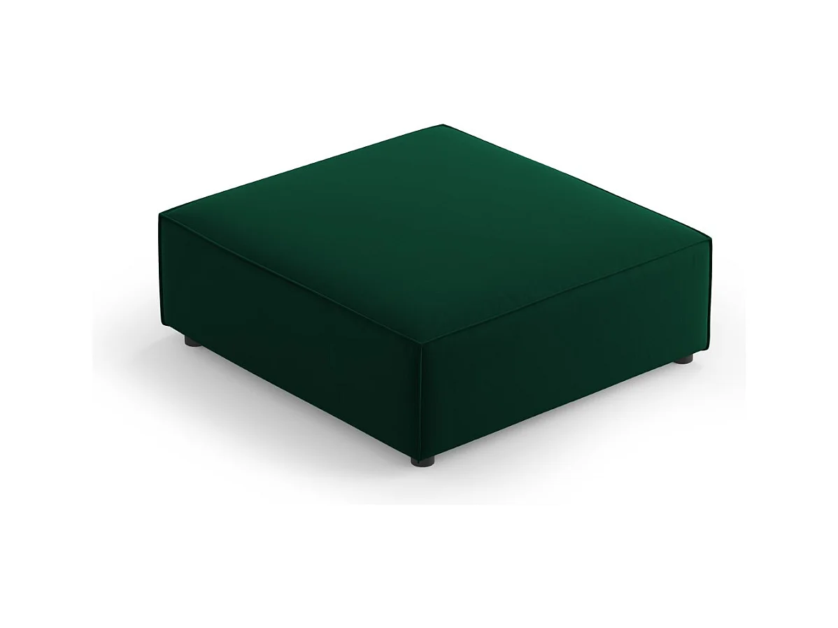 Cosmopolitan Design - Pouf "Arendal" en velours vert bouteille - 102x80x40cm