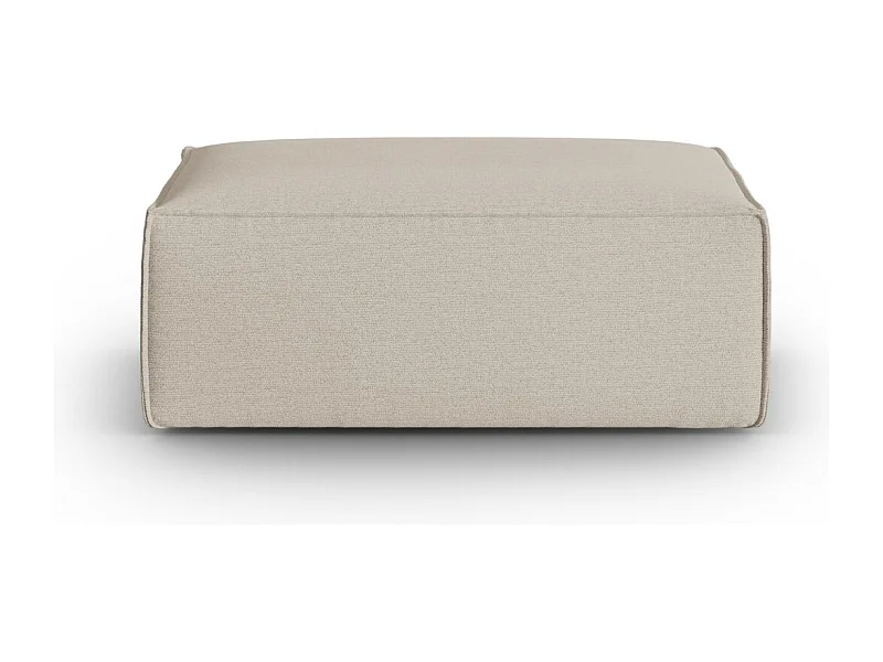 Cosmopolitan Design - Pouf "Mackay" en velours structuré beige - 100x69x40cm