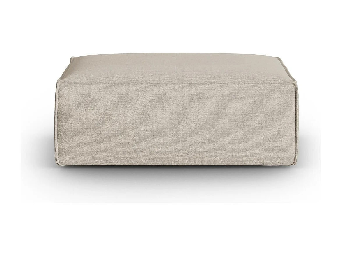 Cosmopolitan Design - Pouf "Mackay" en velours structuré beige - 100x69x40cm
