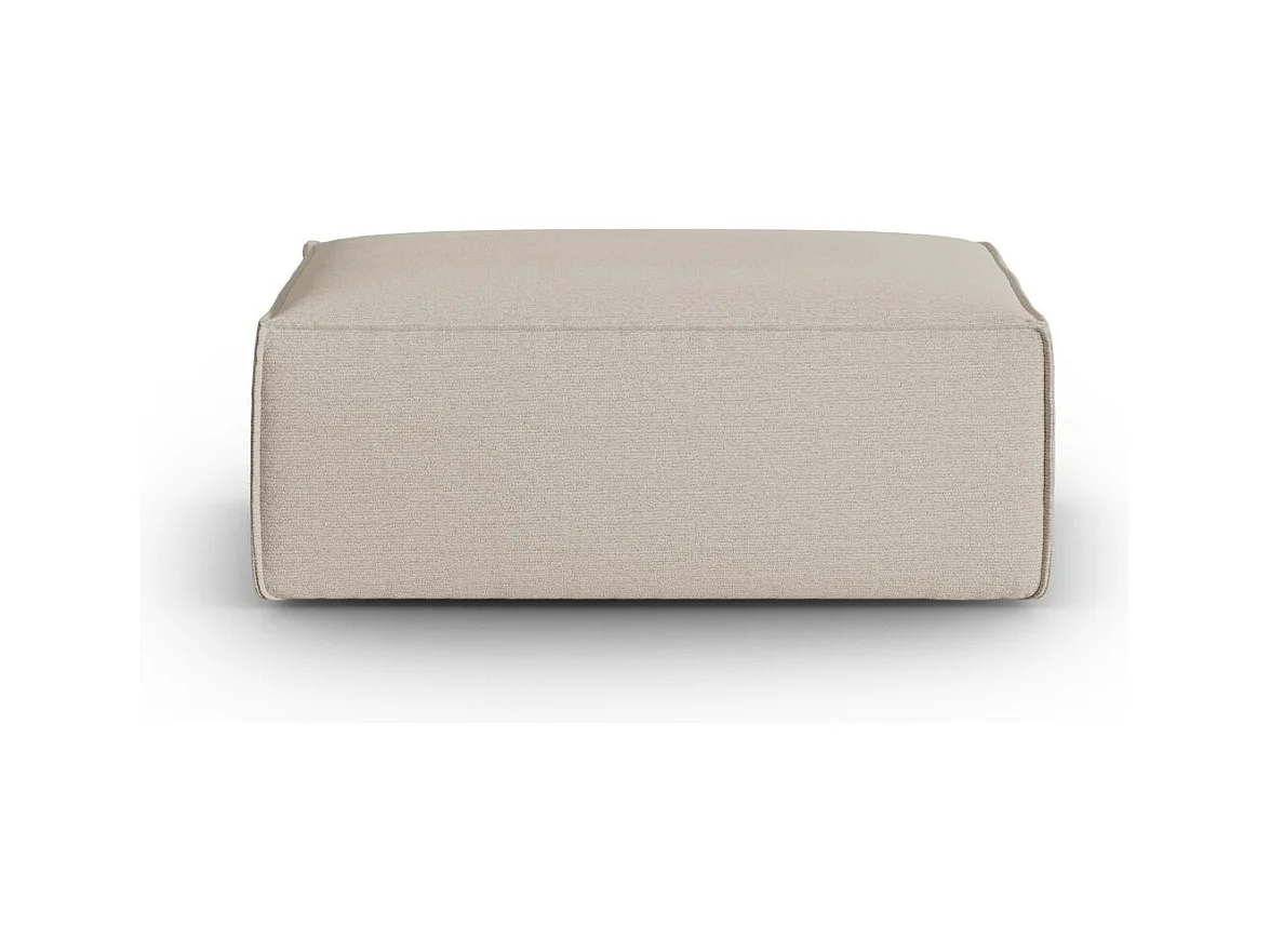 Cosmopolitan Design - Pouf "Mackay" en velours structuré beige - 100x69x40cm