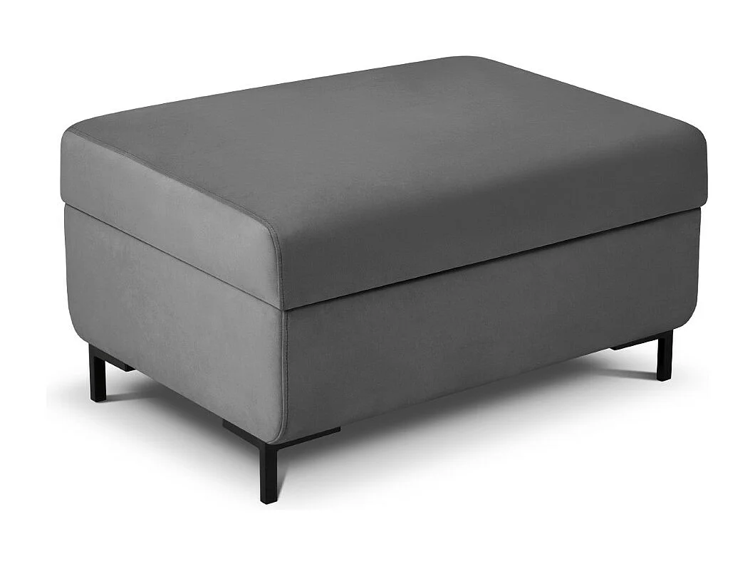 CXL by Christian Lacroix - Pouf mit Kasten "Yanis" Sitzer aus Samt dunkelgrau - 87x72x46cm