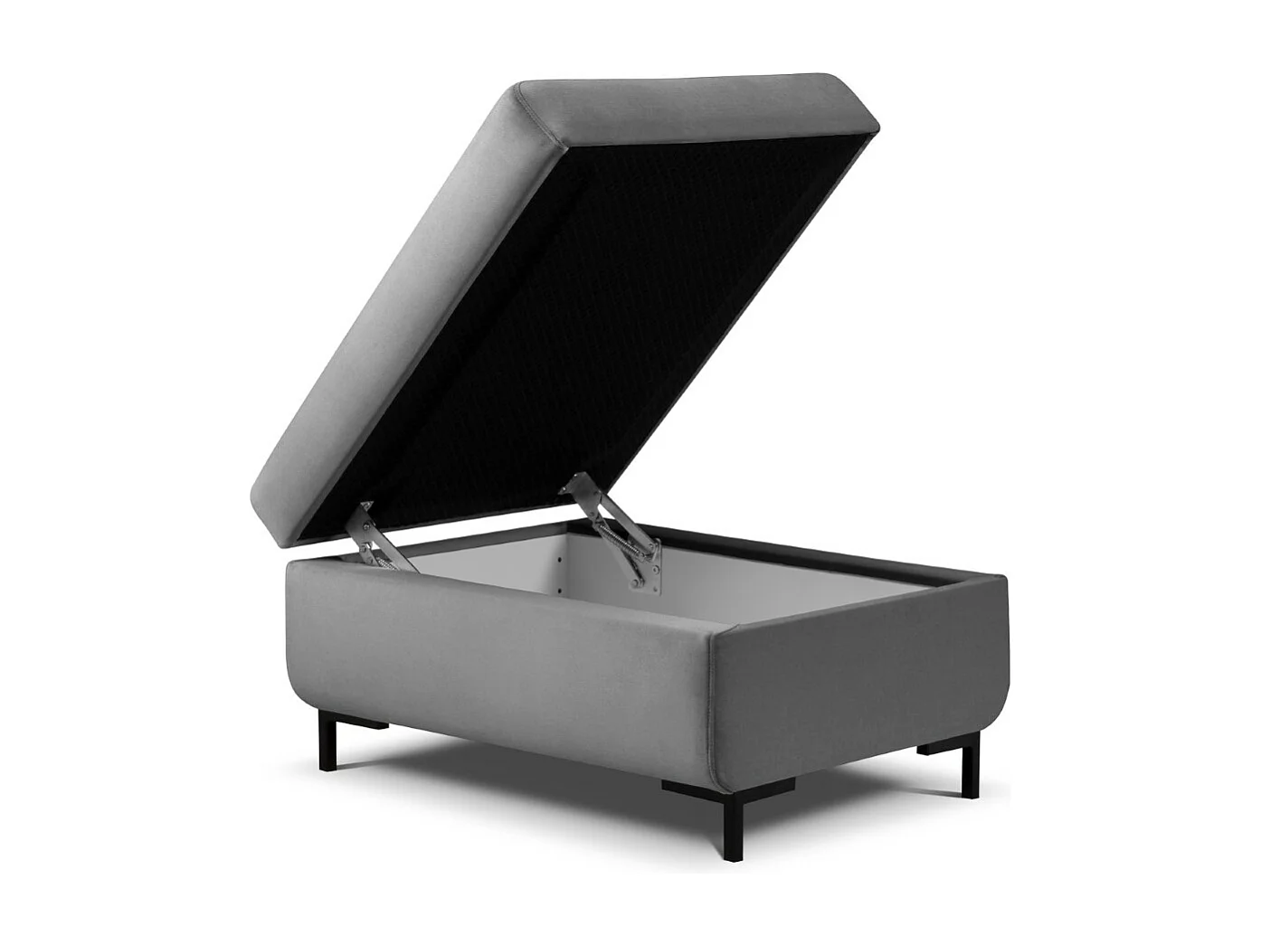 CXL by Christian Lacroix - Pouf mit Kasten "Yanis" Sitzer aus Samt dunkelgrau - 87x72x46cm