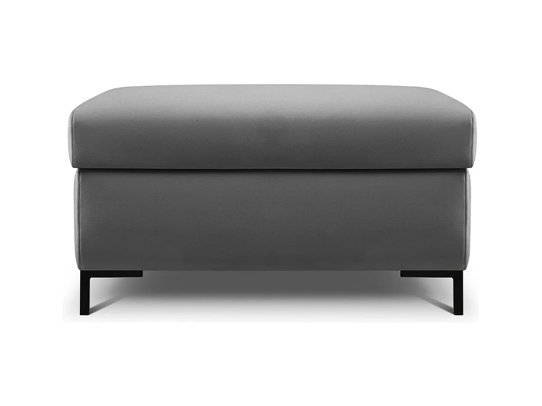 CXL by Christian Lacroix - Puf con baúl "Yanis" de terciopelo gris oscuro - 87x72x46cm