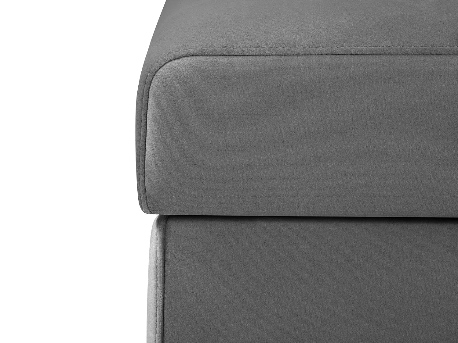 CXL by Christian Lacroix - Pouf avec coffre "Yanis" en velours gris foncé - 87x72x46cm