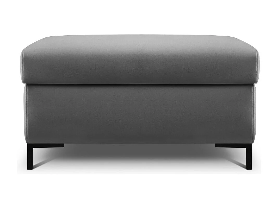 CXL by Christian Lacroix - Pouf avec coffre "Yanis" en velours gris foncé - 87x72x46cm