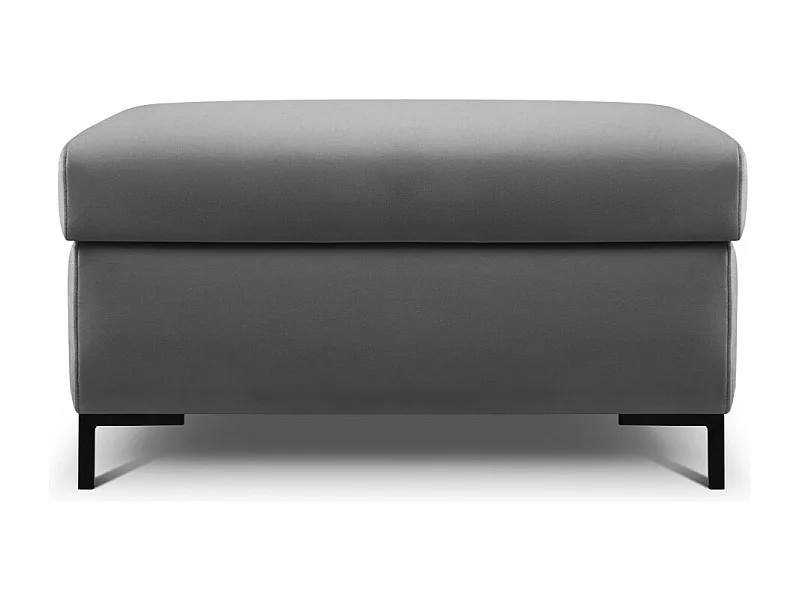 CXL by Christian Lacroix - Puf con baúl "Yanis" de terciopelo gris oscuro - 87x72x46cm