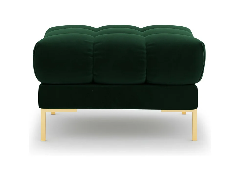 Cosmopolitan Design - Puf "Bali" de terciopelo verde botella - 60x60x41cm