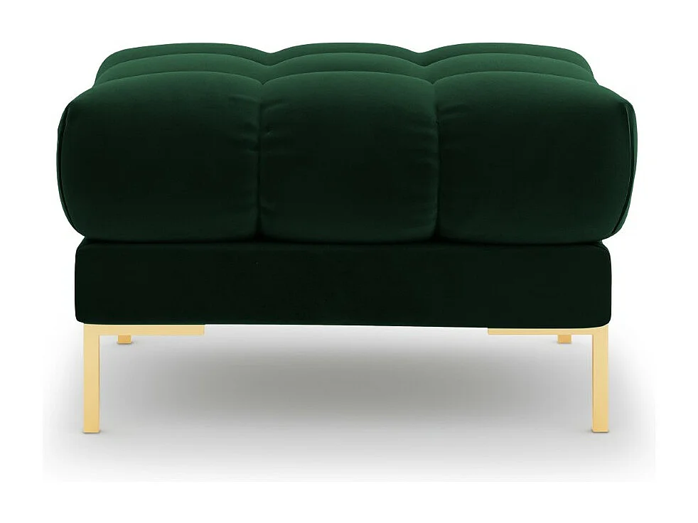 Cosmopolitan Design - Pufe "Bali" em veludo verde garrafa - 60x60x41cm