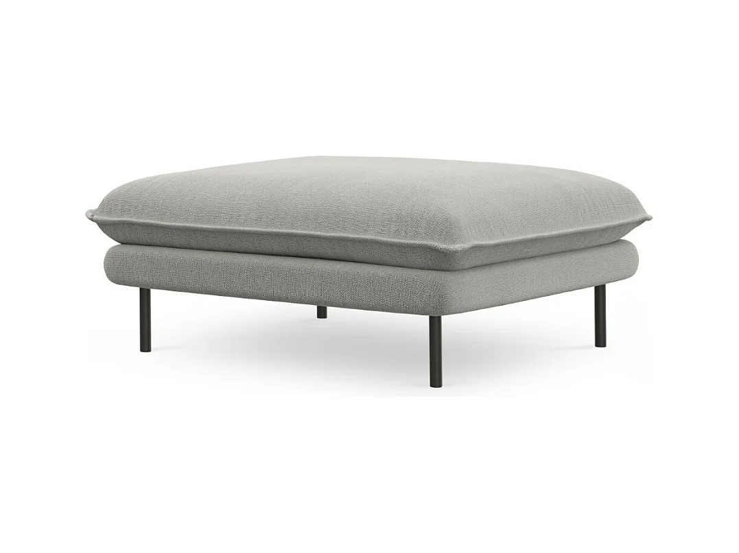 Cosmopolitan Design - Pouf "Vienna" en tissu structurel gris clair - 100x80x43cm