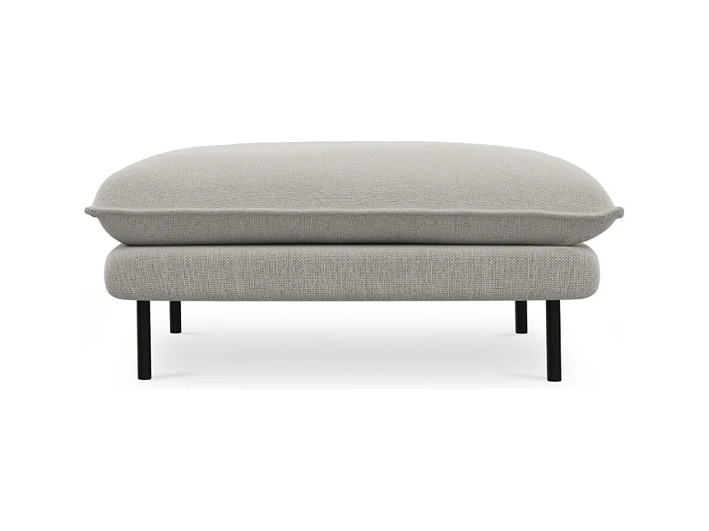 Cosmopolitan Design - Pouf "Vienna" en tissu structurel gris clair - 100x80x43cm