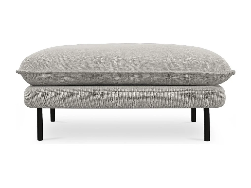 Cosmopolitan Design - Pouf "Vienna" en tissu structurel gris clair - 100x80x43cm